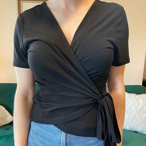 Black wrap shirt